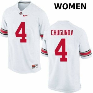 Women's Ohio State Buckeyes #4 Chris Chugunov White Nike NCAA College Football Jersey Lifestyle JCN3144IU